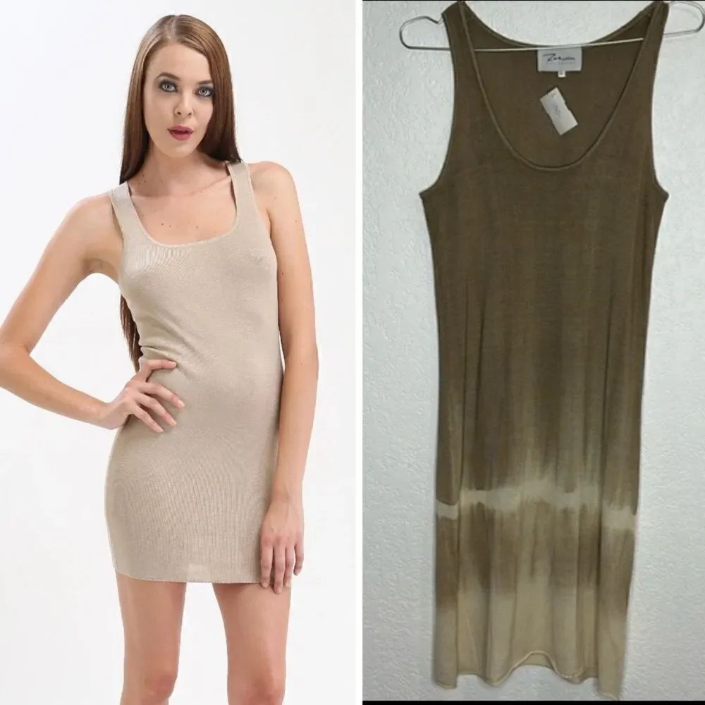 NWT Zoe Couture Silk Ribbed Tunic Tank Top Dress Small
